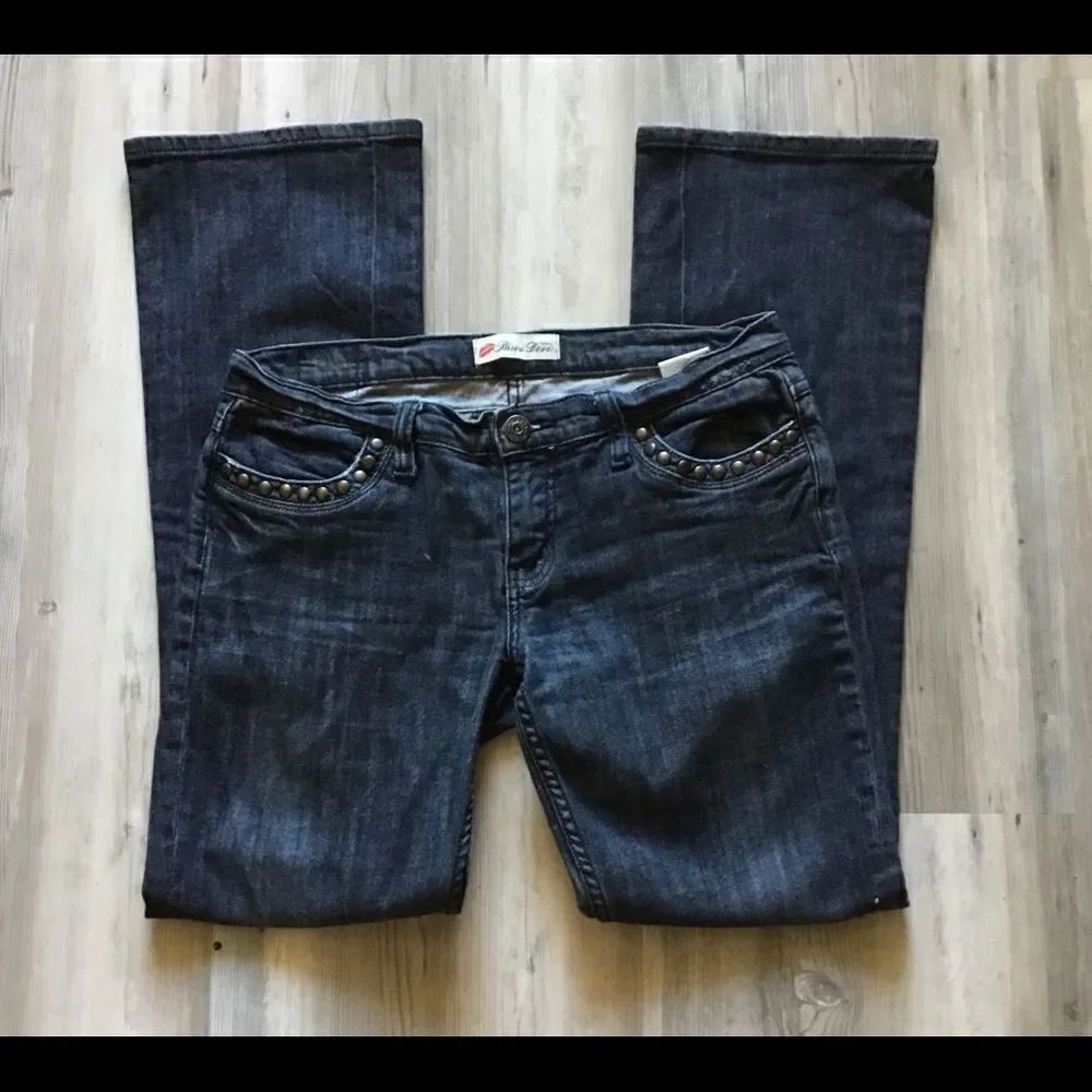 BISOU DEVE Dark Wash Stud Embellished Jeans Sz 11